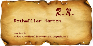 Rothmüller Márton névjegykártya